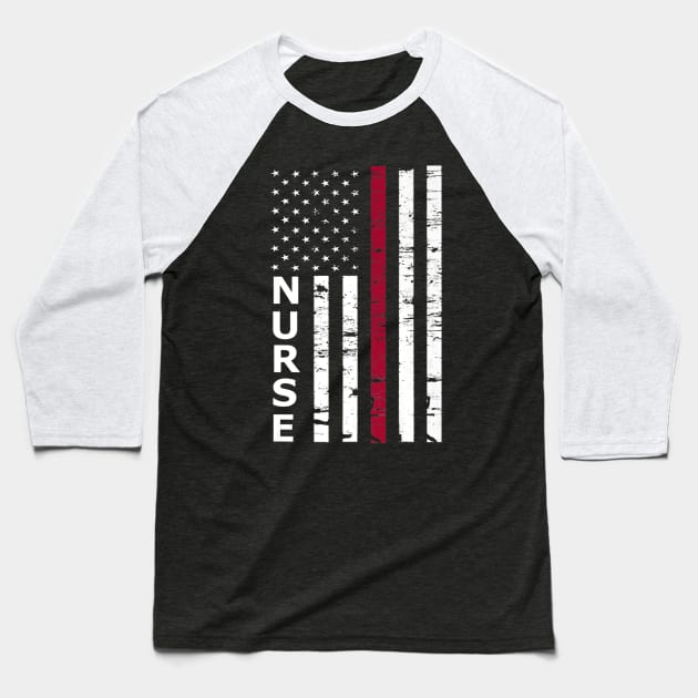 American Flag Nurse - Patriotic Nurse TShirt Baseball T-Shirt by AKSA shop